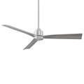 Wac Clean Indoor and Outdoor 3-Blade Smart Ceiling Fan 54in Brushed Aluminum with Remote Control F-003